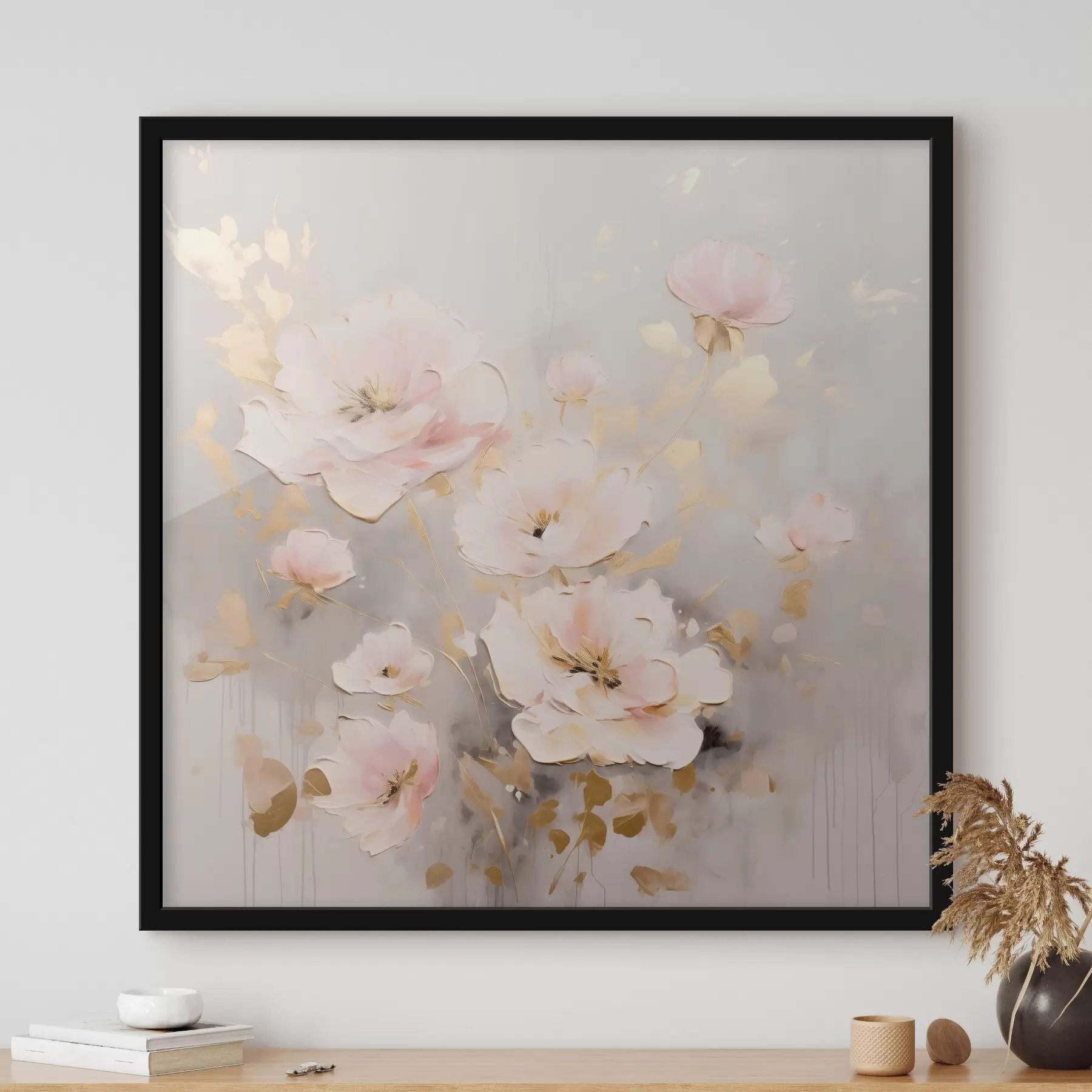 fototapet Flori roz elegante în stil pictură f43372