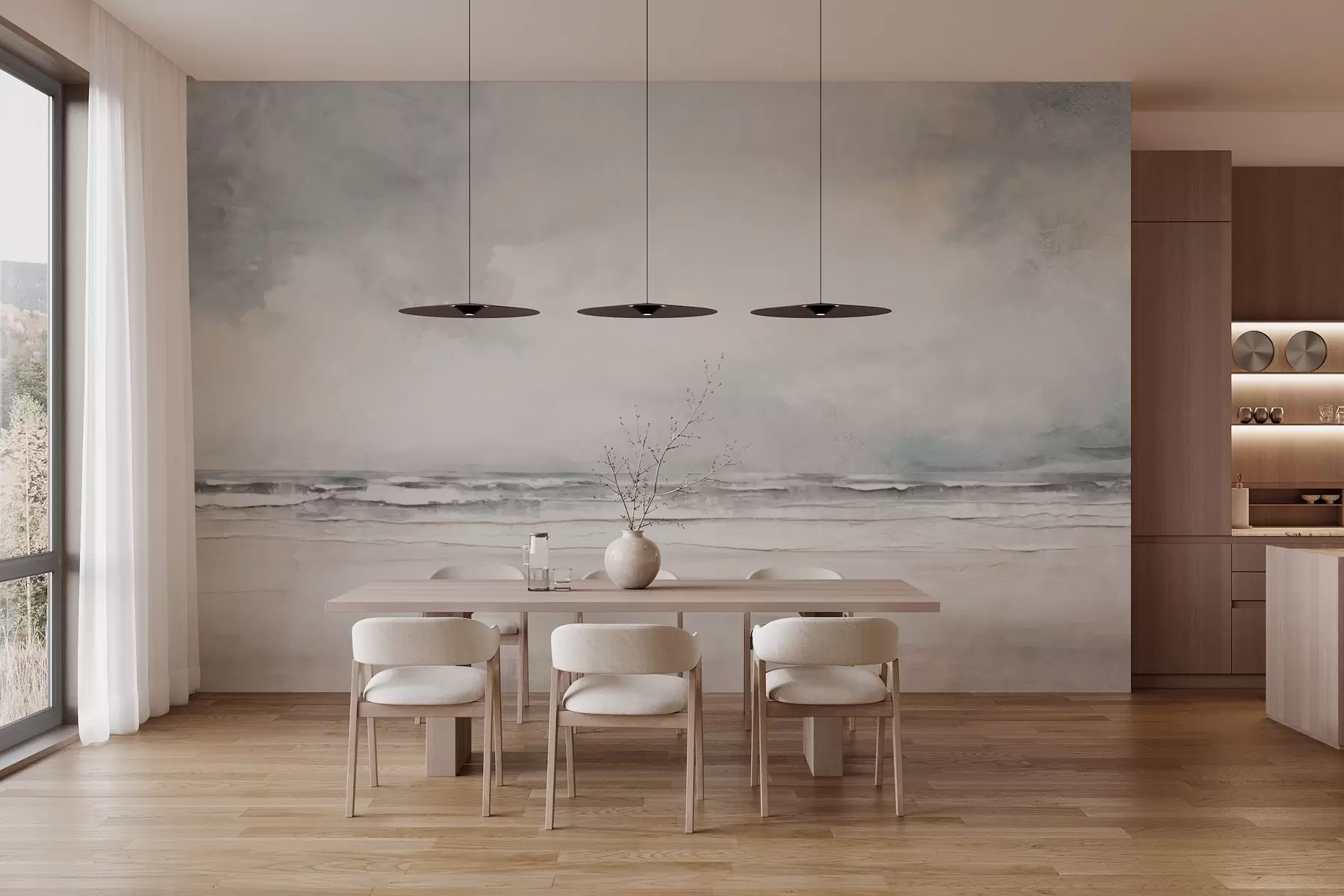 fototapet Orizont abstract de cer și mare întâlnire w03441