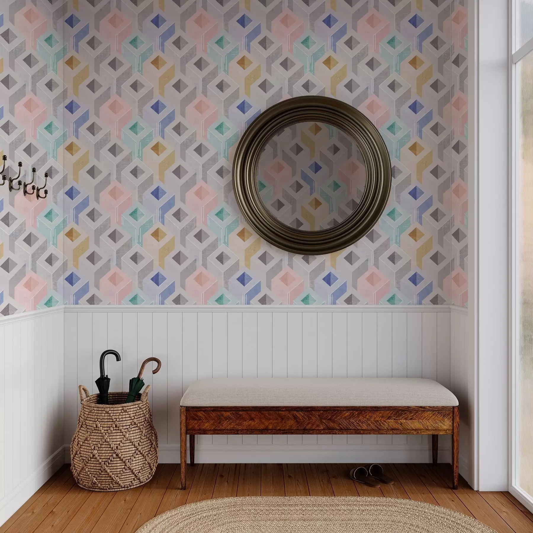 fototapet Paralelepipede multicolore a00008