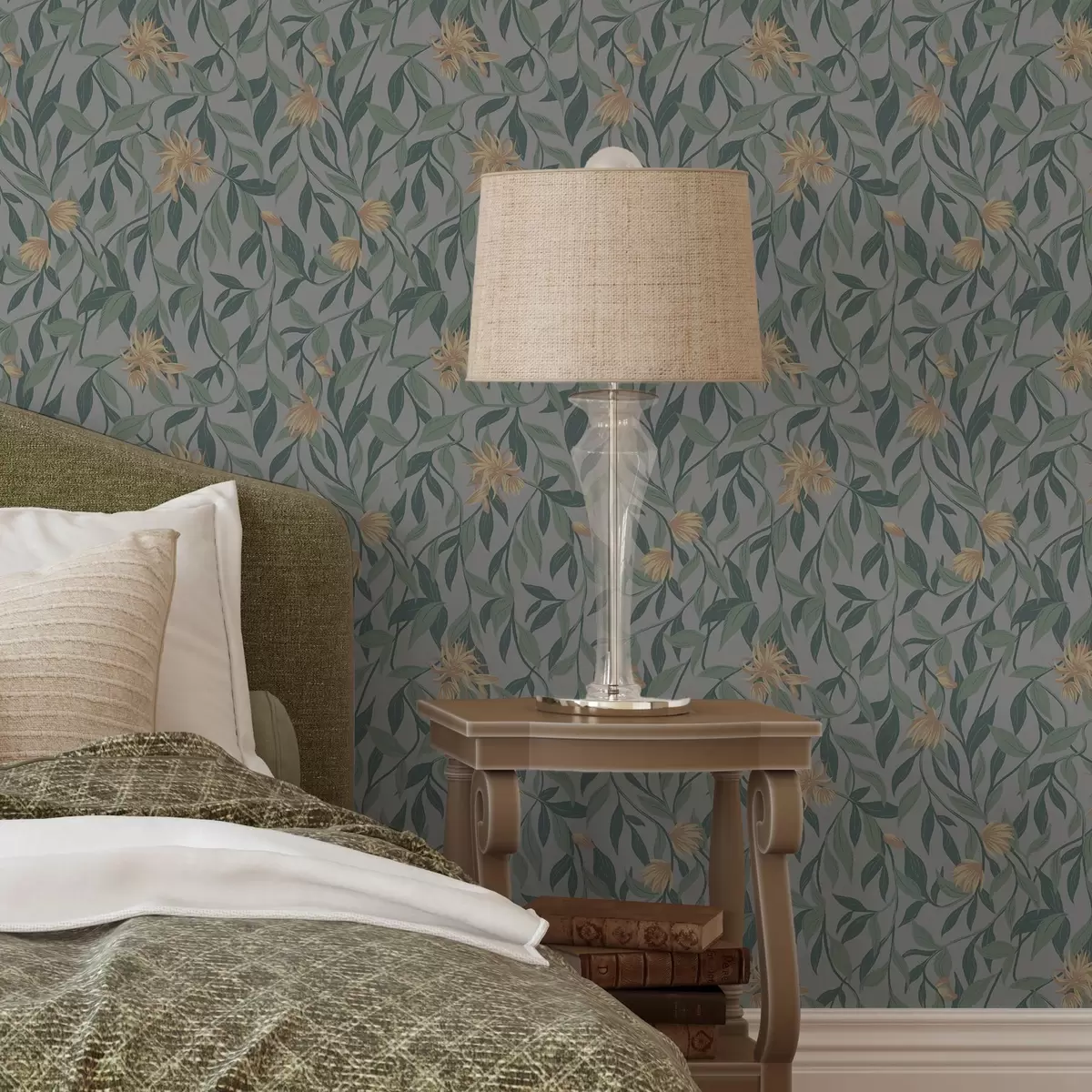 Wallpaper Ramuri suspendate cu flori galbene a00052