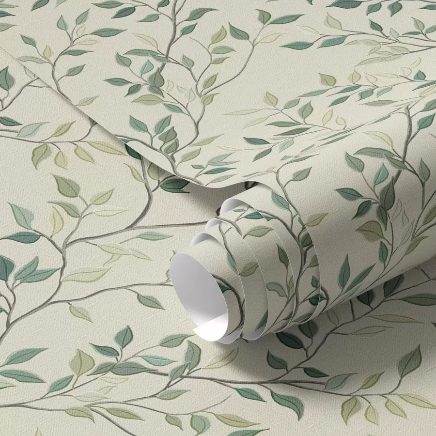 fototapet Creangă delicată răsucită cu frunze a00071