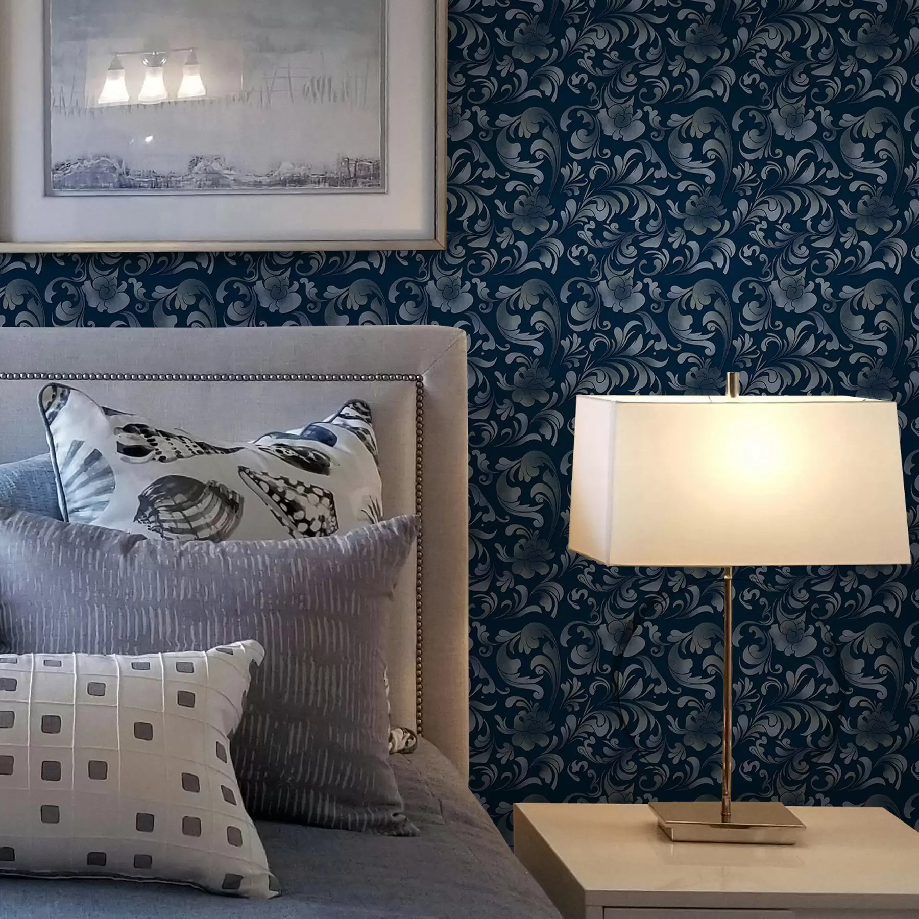 fototapet Modele ușoare pe fundal albastru a00084v1