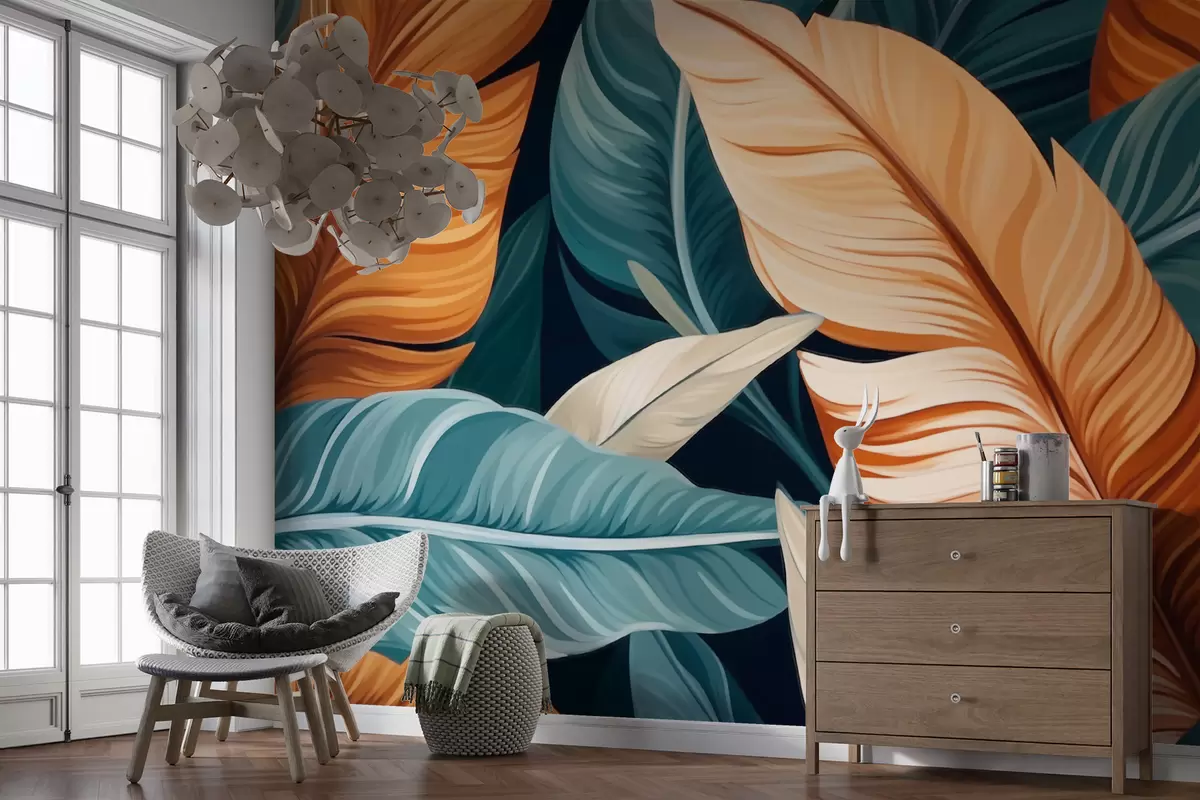 fototapet Abstract frunze tropicale w03421