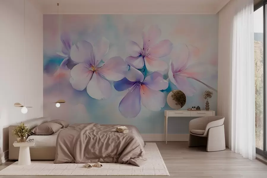 fototapet Ramură delicată cu flori în stil acuarelă w03450