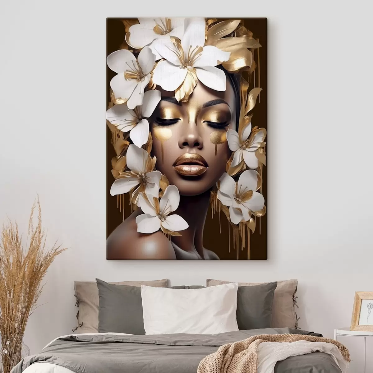 Tablouri Portret de femeie cu elemente florale s43417