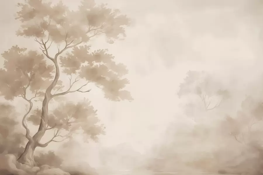 fototapet Copac imitație de acuarelă încețoșată w03471