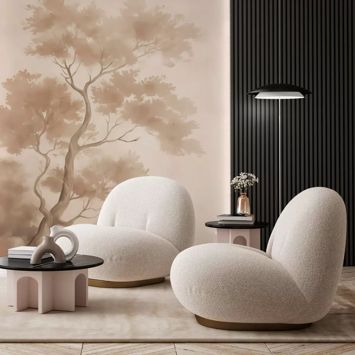 fototapet Copac imitație de acuarelă încețoșată w03471