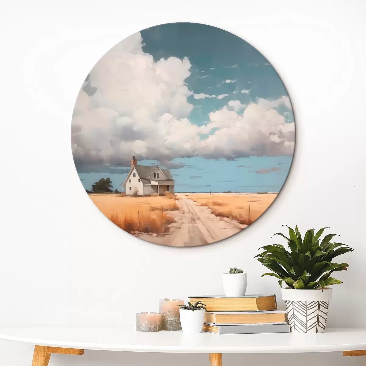 Picturi rotunde Casa în domeniul imitație de pictură r43440