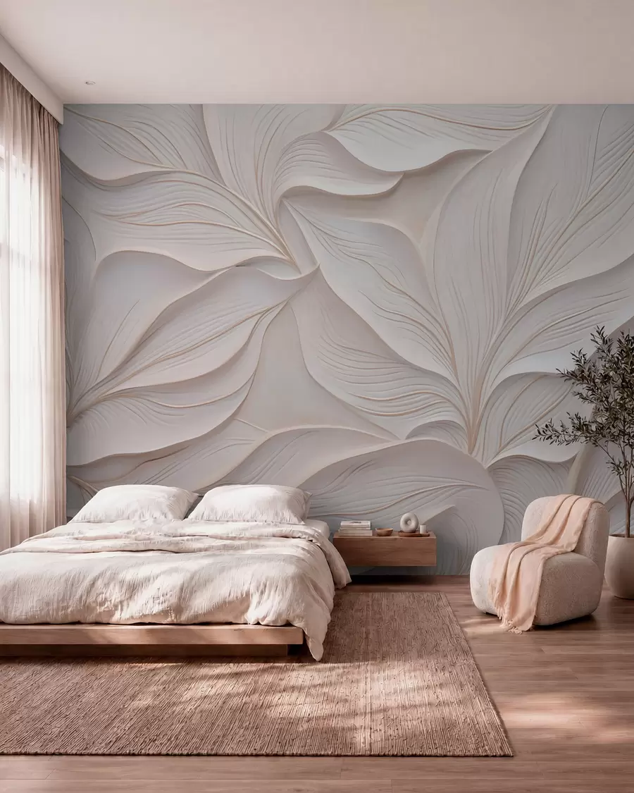 fototapet Frunziș delicat în stil basorelief w03520