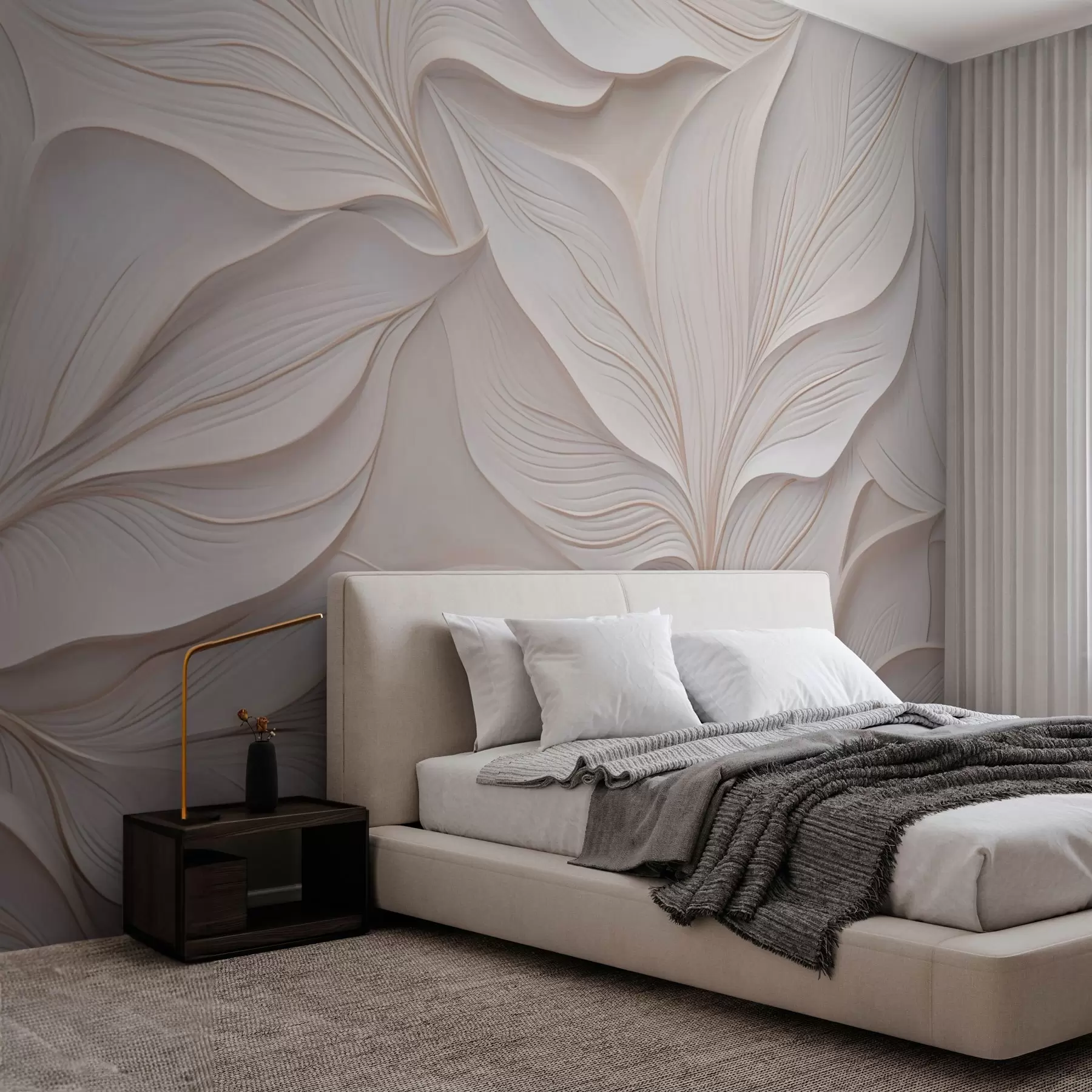 fototapet Frunziș delicat în stil basorelief w03520