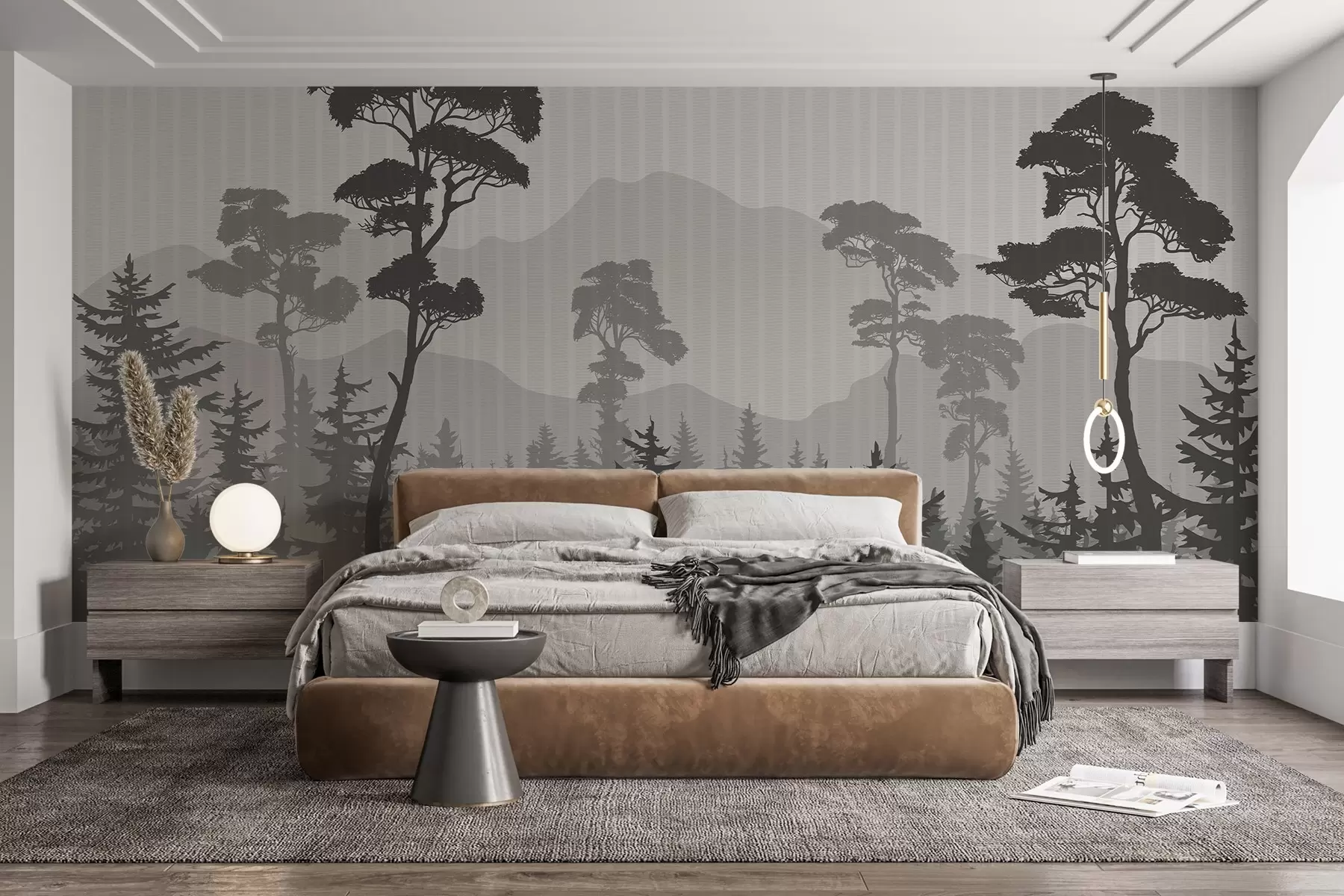 fototapet Pădure de munte în ceață w03538v1