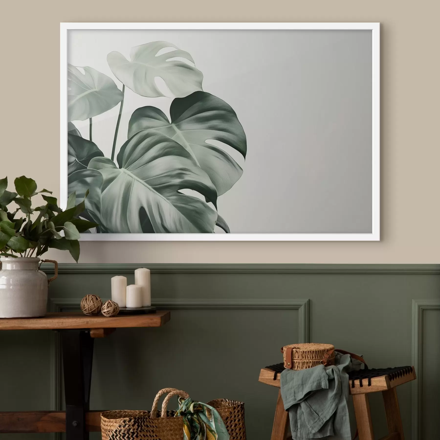 Tablouri Frunze de palmier tropical, floral, realism, monstera f43508