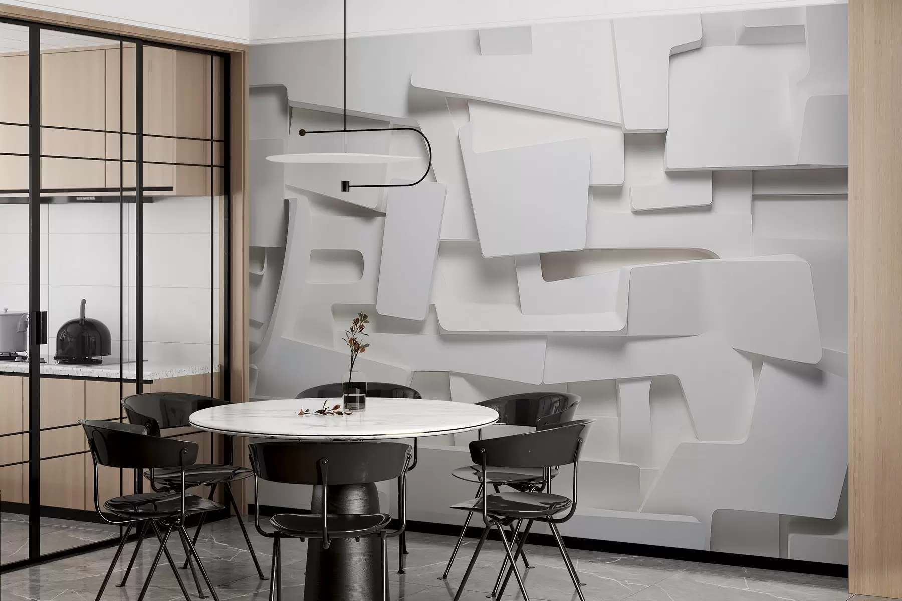 fototapet Figuri volumetrice proeminente w03559