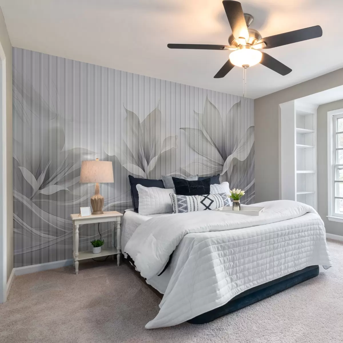 fototapet Acuarelă flori abstracte în spatele sticlei w03563