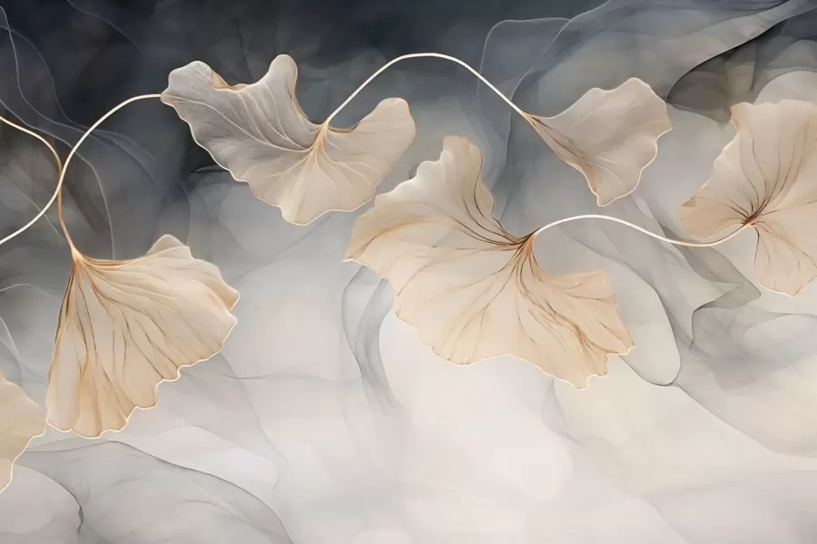 fototapet Imagine abstractă de ginkgo w03511