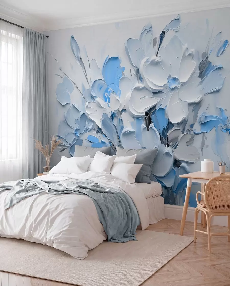 fototapet Flori volumetrice abstracte în stilul picturii în ulei w03582v1
