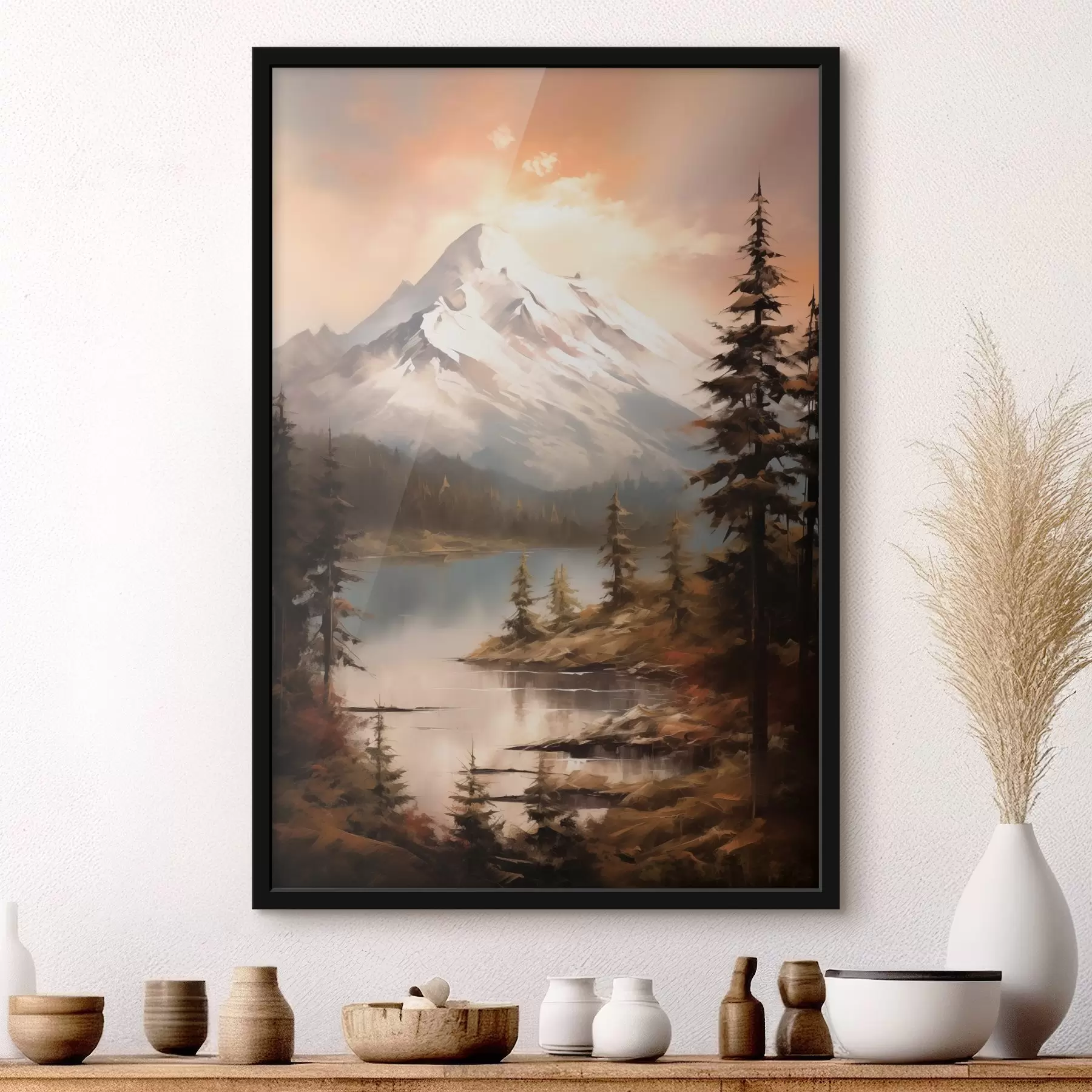 fototapet Priveliște naturală a munților, râu f43543