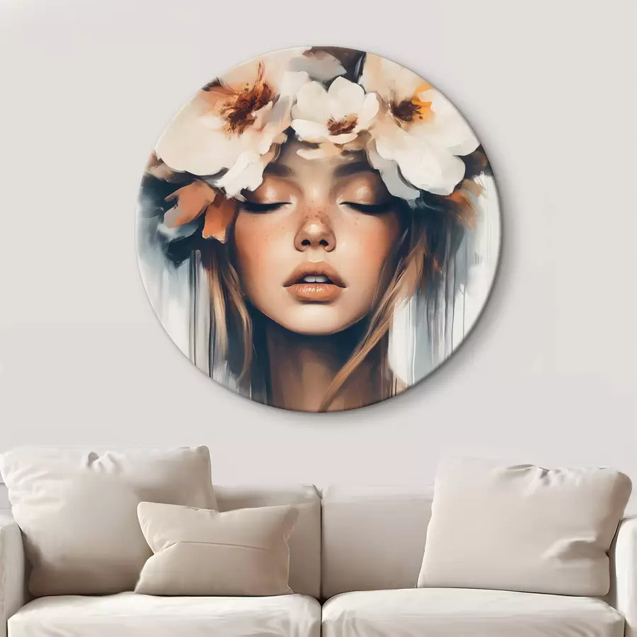 Tablouri Portret de femeie cu flori în păr r43001