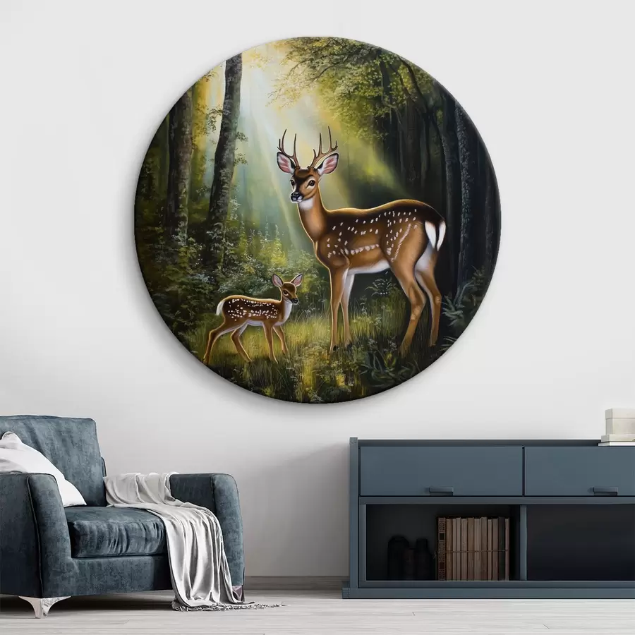 Tablouri Căprioară și pui în pădure r43915