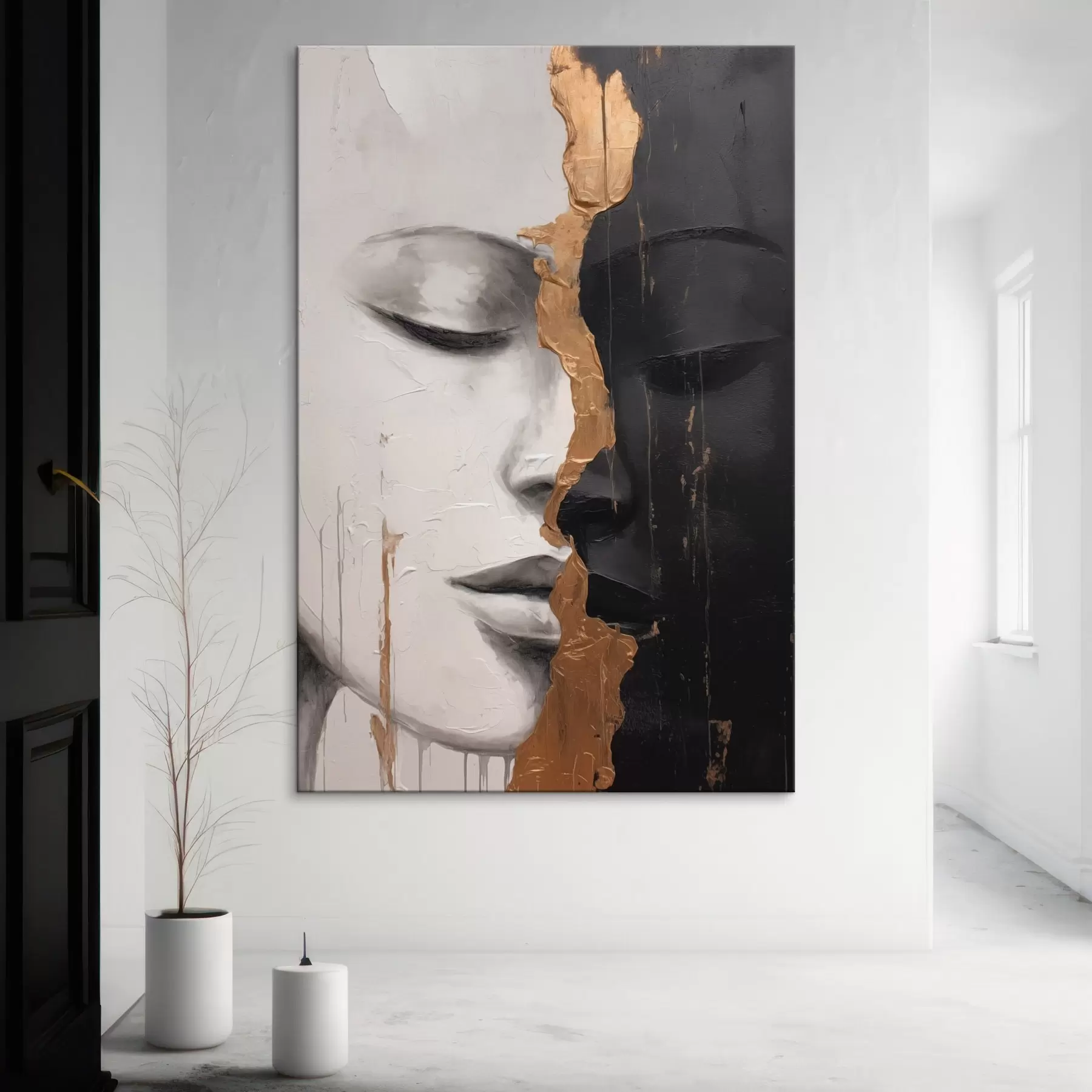 fototapet Fețe în alb și negru s43471