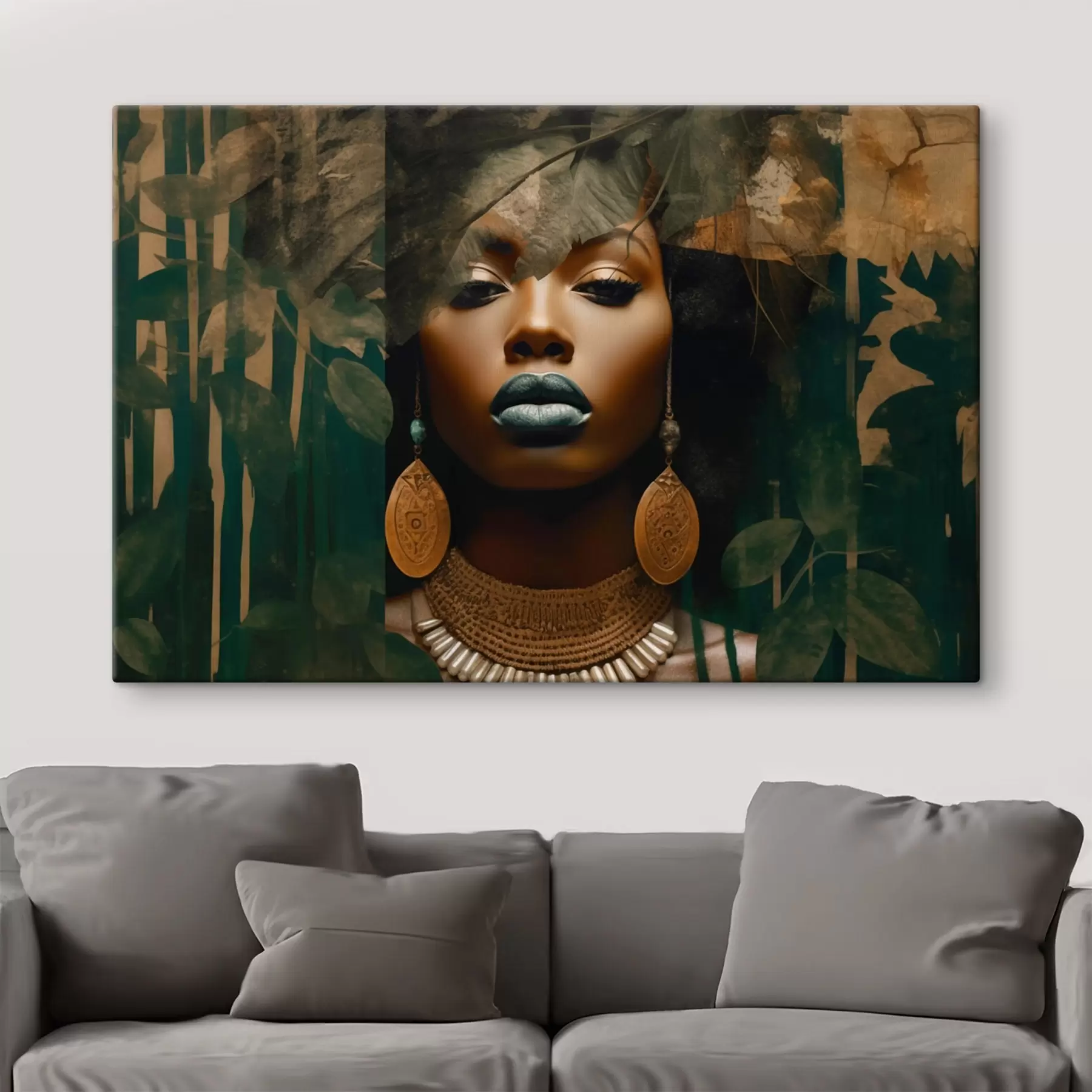 Tablouri Fata fata lui pe fundal abstract pădure s43466