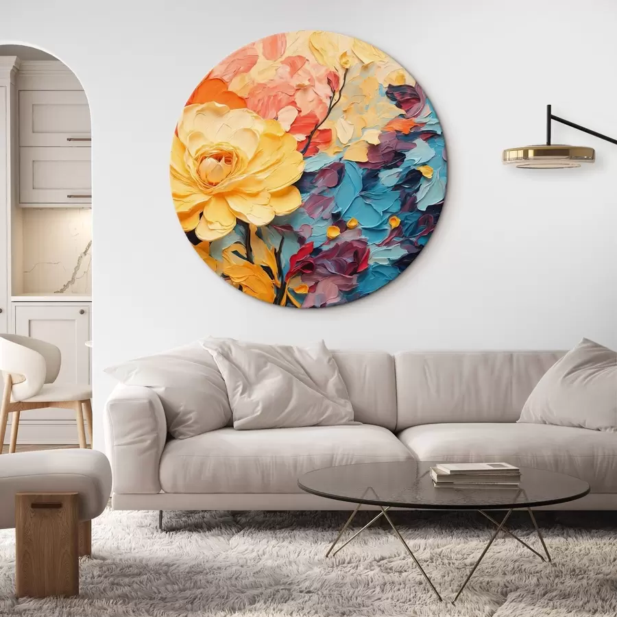 Tablouri Flori pe fundal abstract în stil pictură în ulei r43442