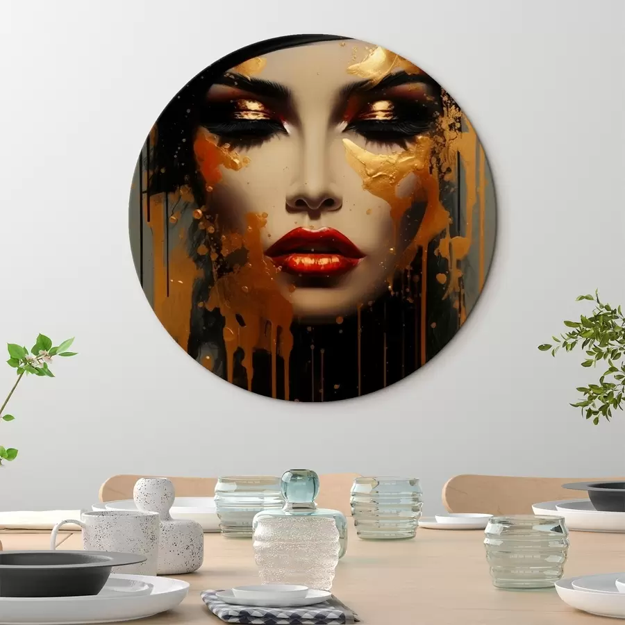 Tablouri Fața fetei cu vopsea galbenă r43468