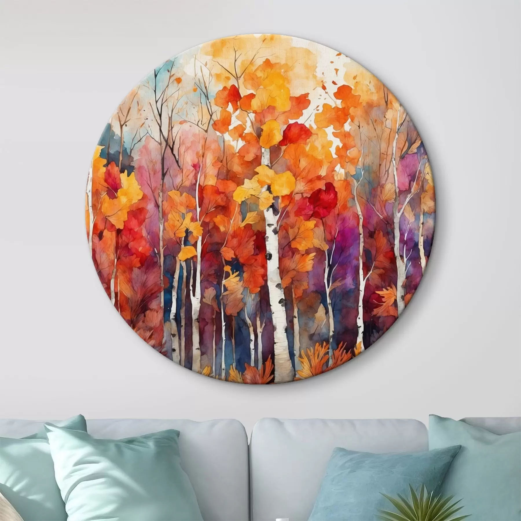 Tablouri Pădure de mesteacăn în stil pictură acuarelă r43447