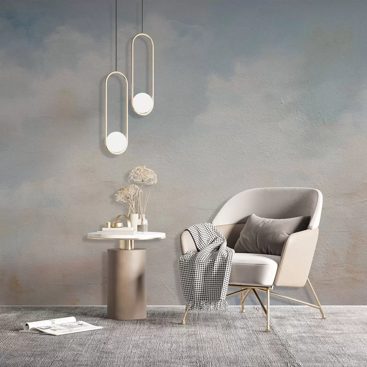 fototapet Cer abstract cu nori în stil grunge w03603