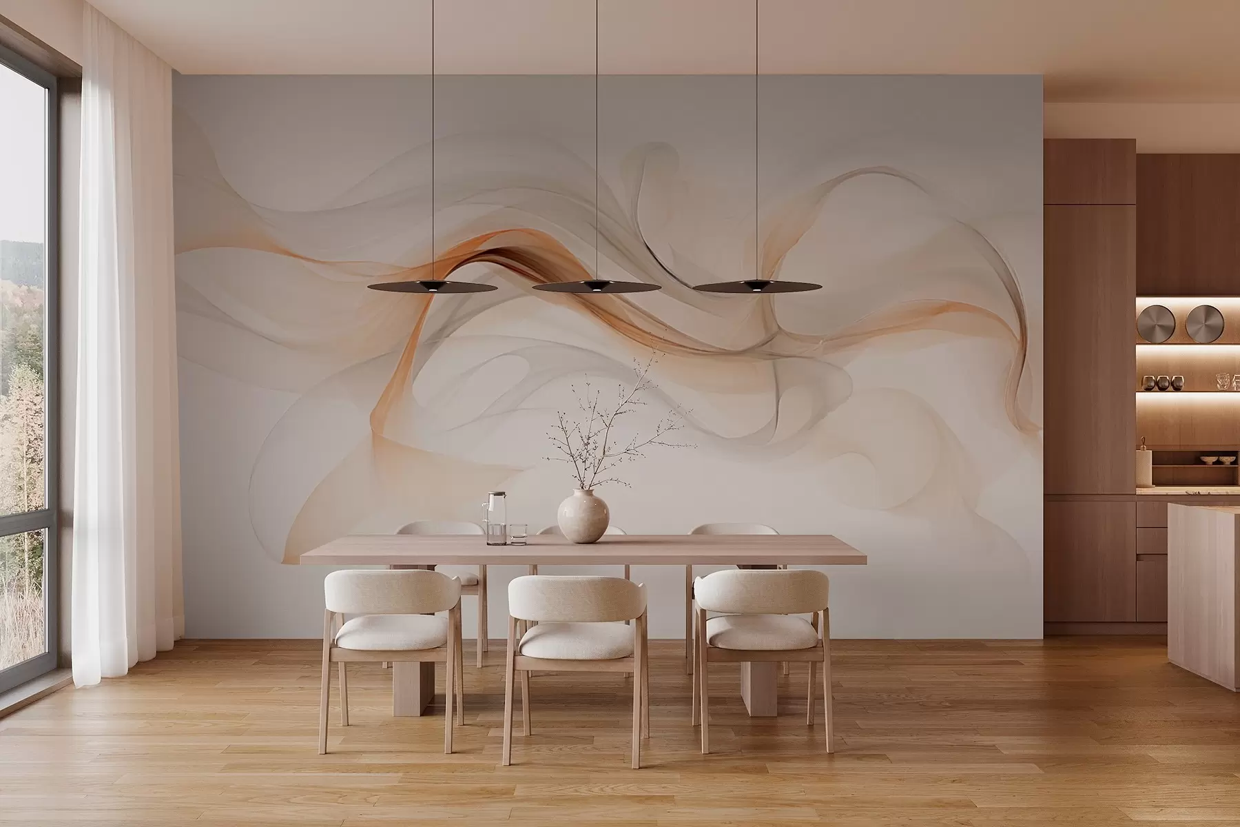 fototapet Abstracție cu valuri moi w03609