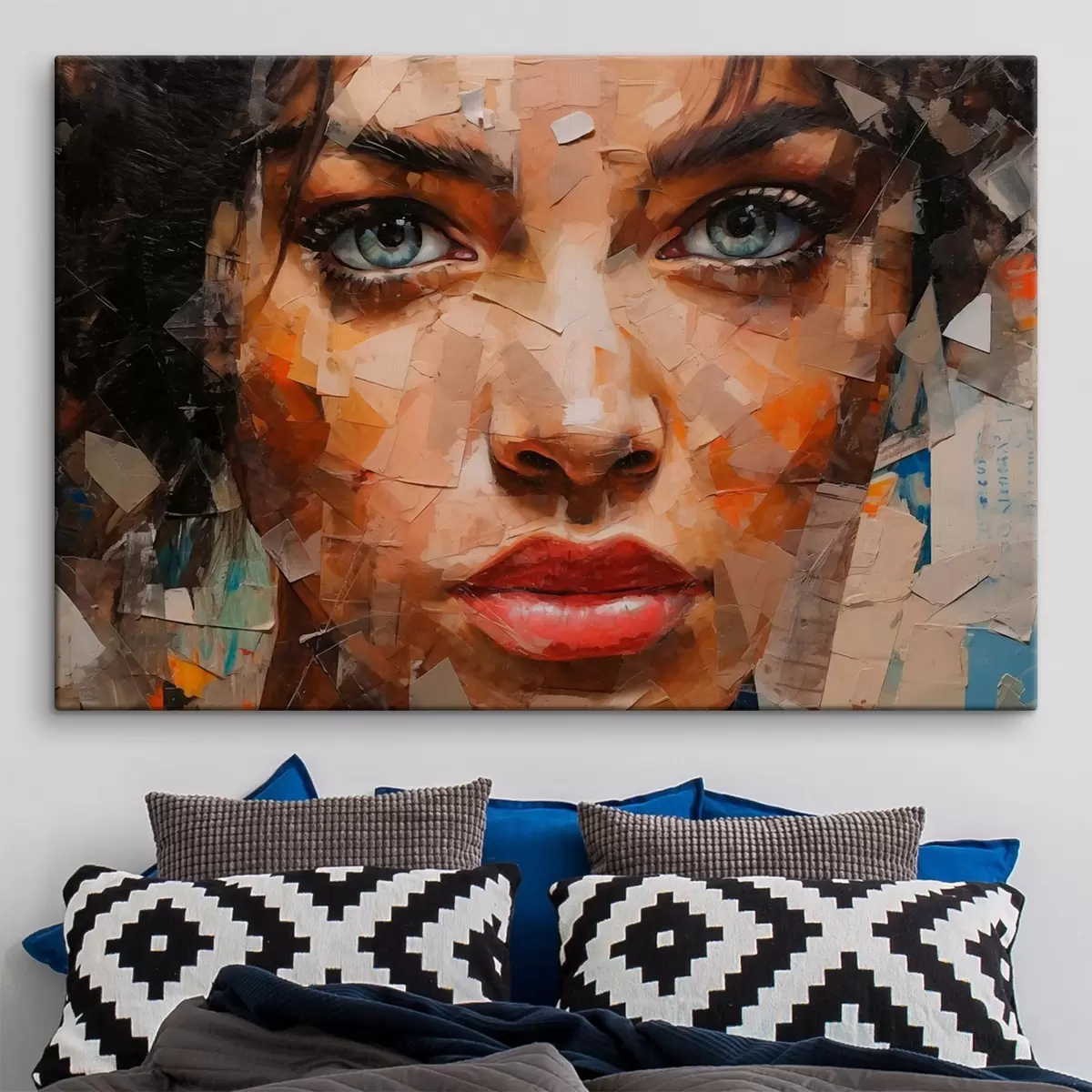 Tablouri Fața fetei făcută din ziare s43467