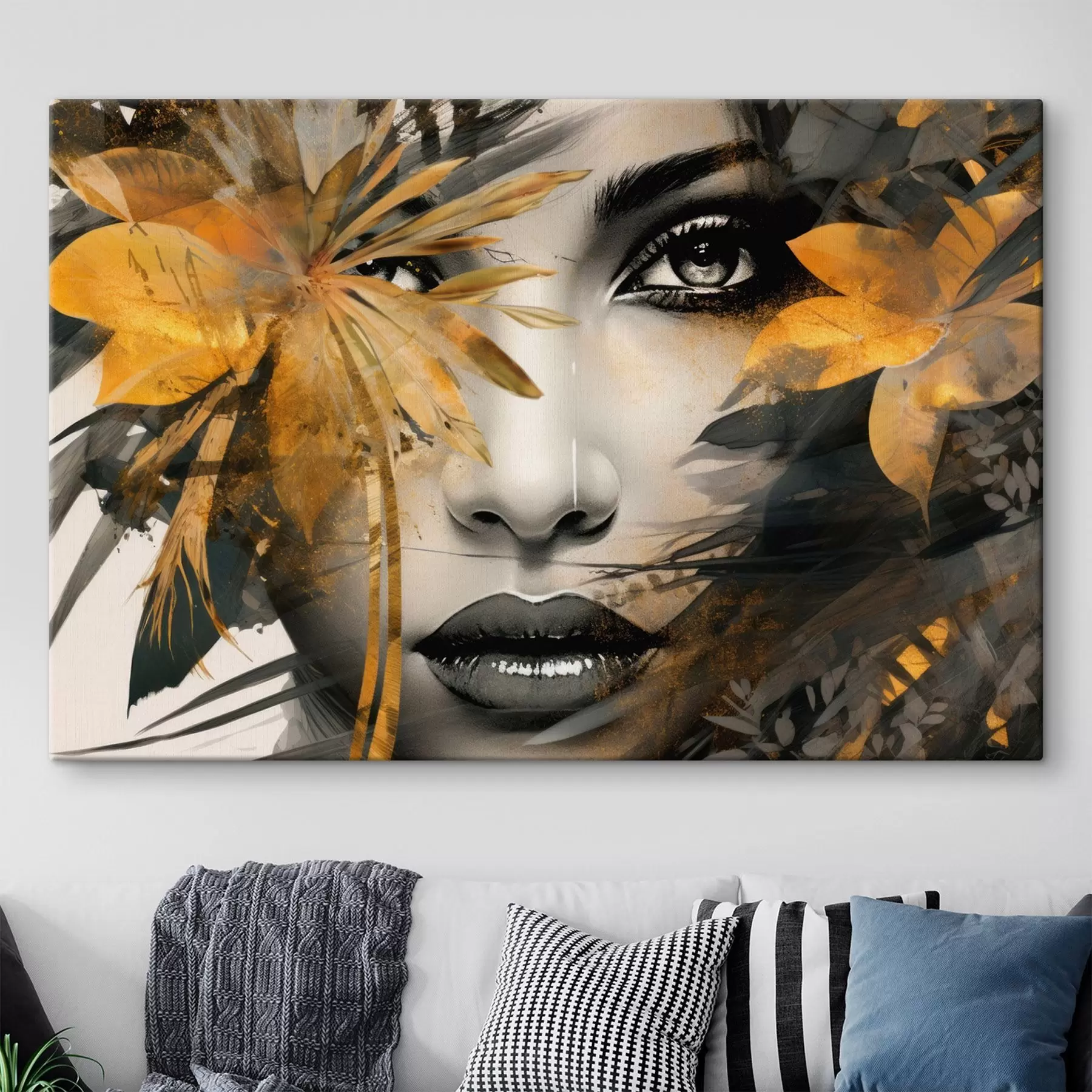 fototapet Fața fetei în stil pictat manual s43469