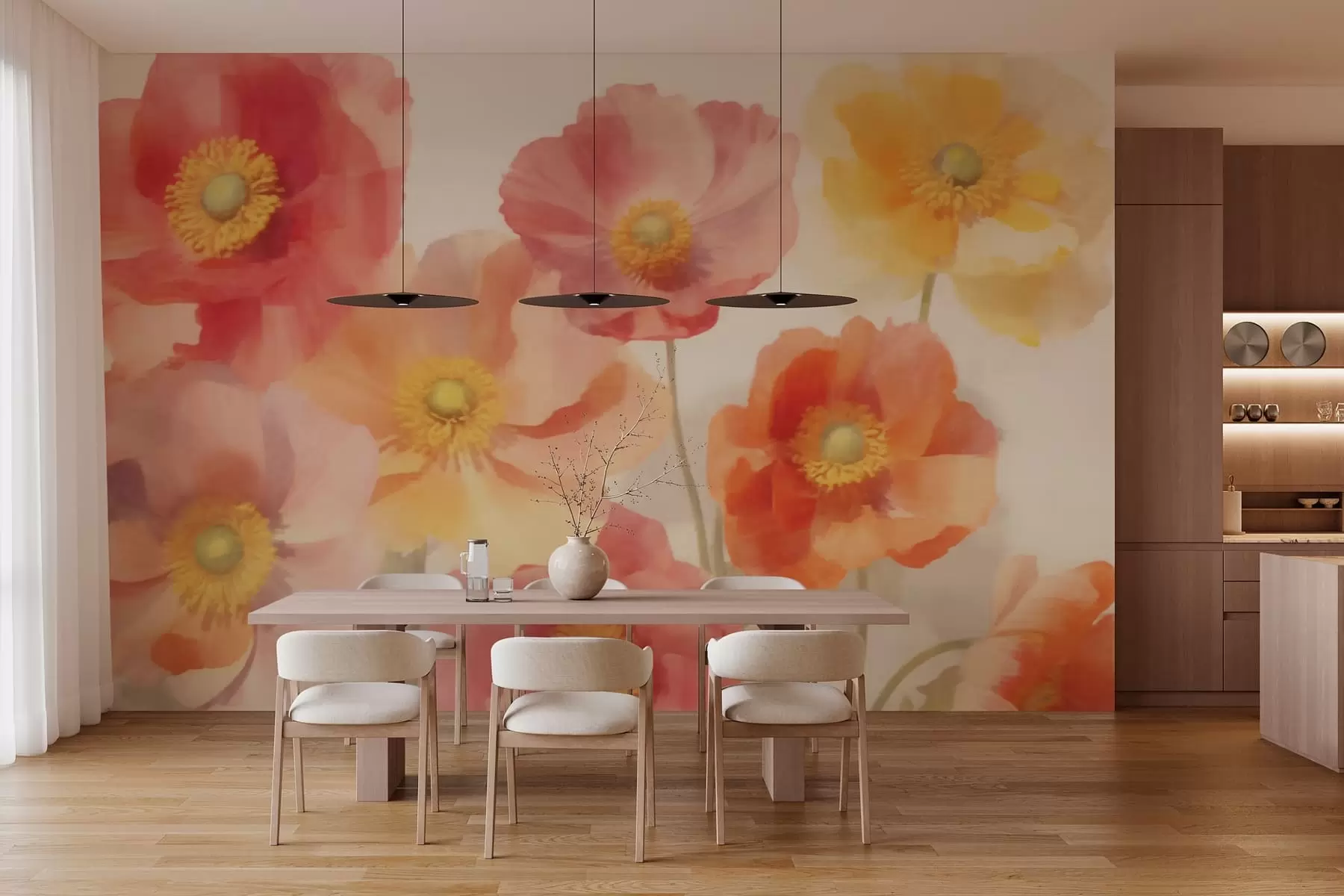 fototapet Flori colorate de mac w03639