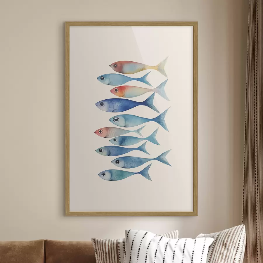 fototapet Pește minimalism imitație acuarelă f43960