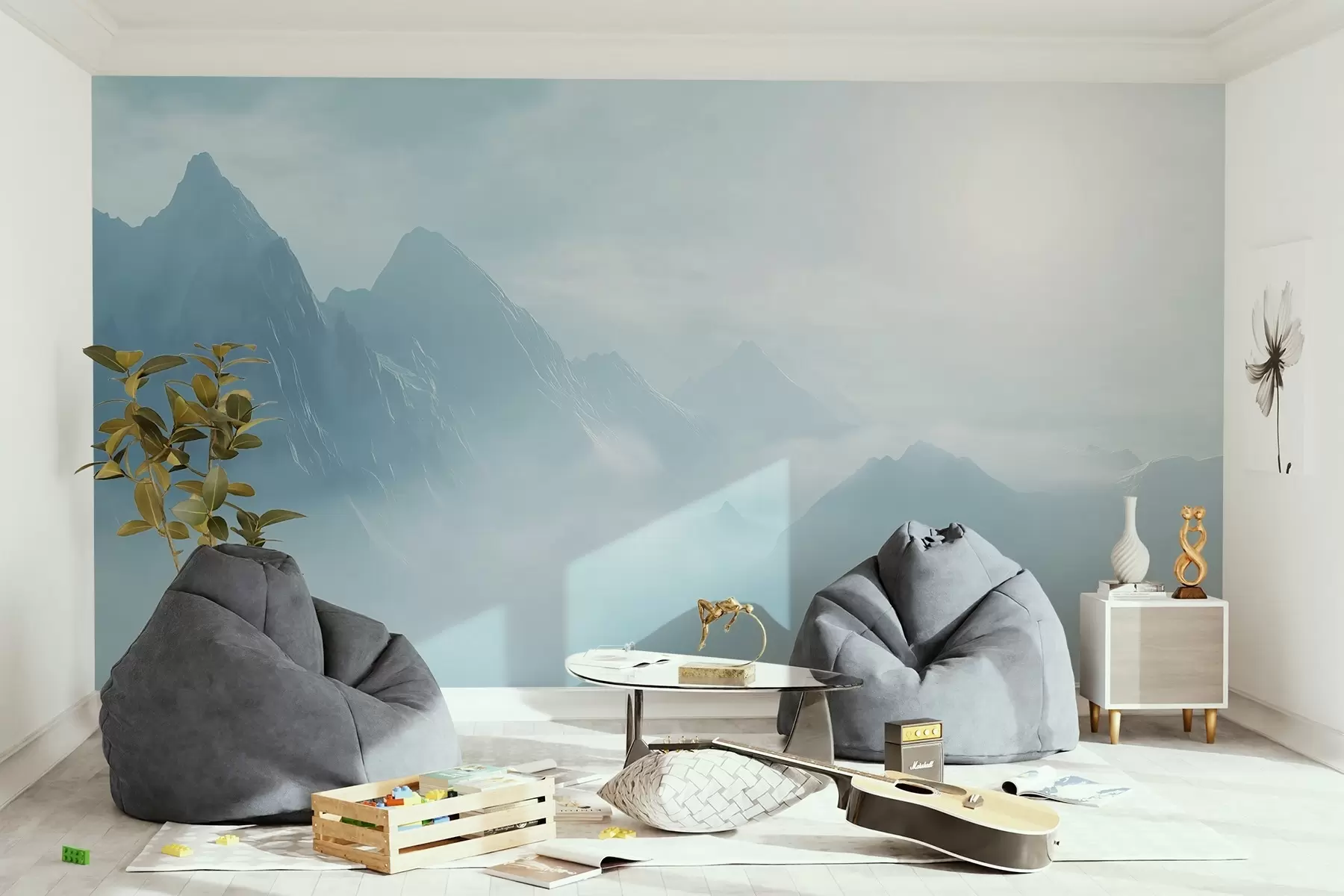 fototapet Munți în ceață sub soare w03715