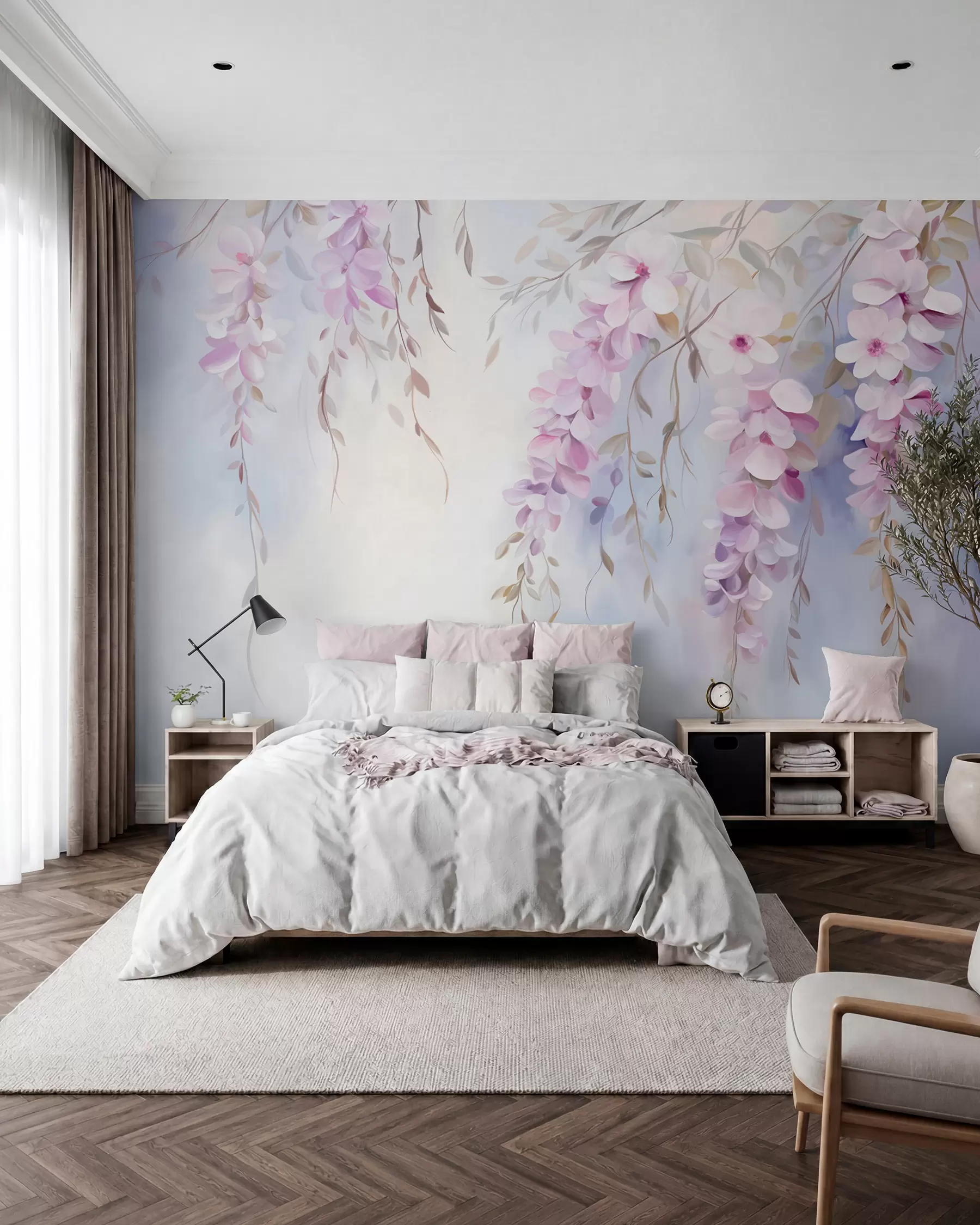fototapet Glicină în pastel w09010