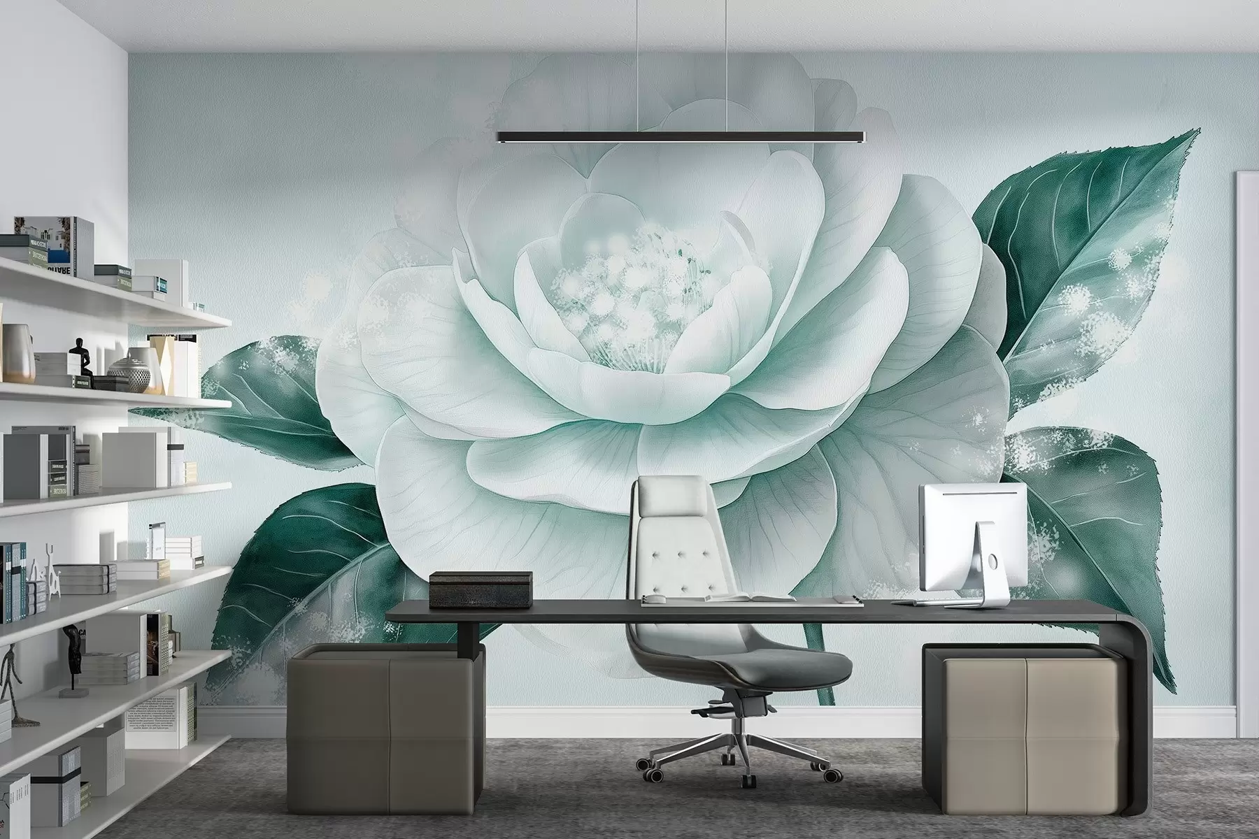 fototapet Frumoasă floare de bujor în culori albastre w03757v1