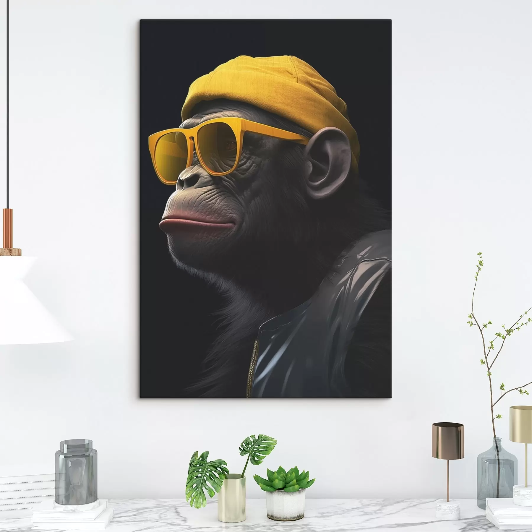 fototapet Maimuță în pălărie s44109