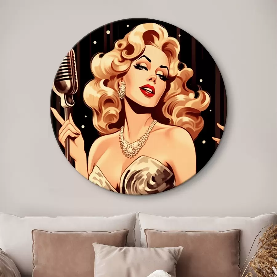 Tablouri Fată cu un microfon r44112