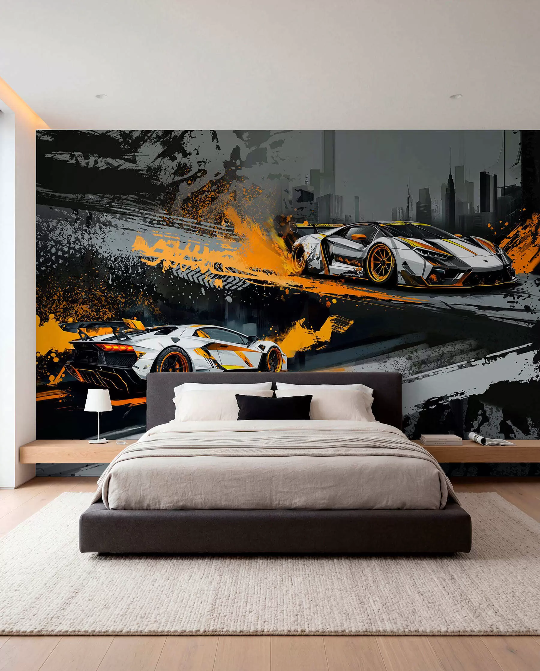 fototapet stil Grange dur, expresiv, mașini sport dinamice w03721