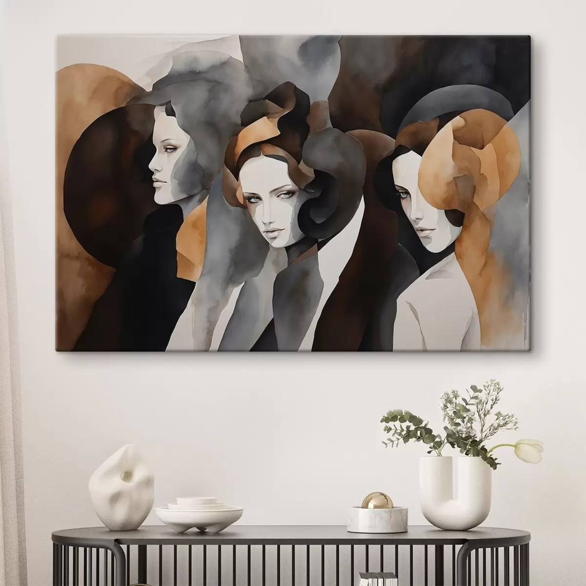 Tablouri Pictură abstractă cu fețe de femei s44060