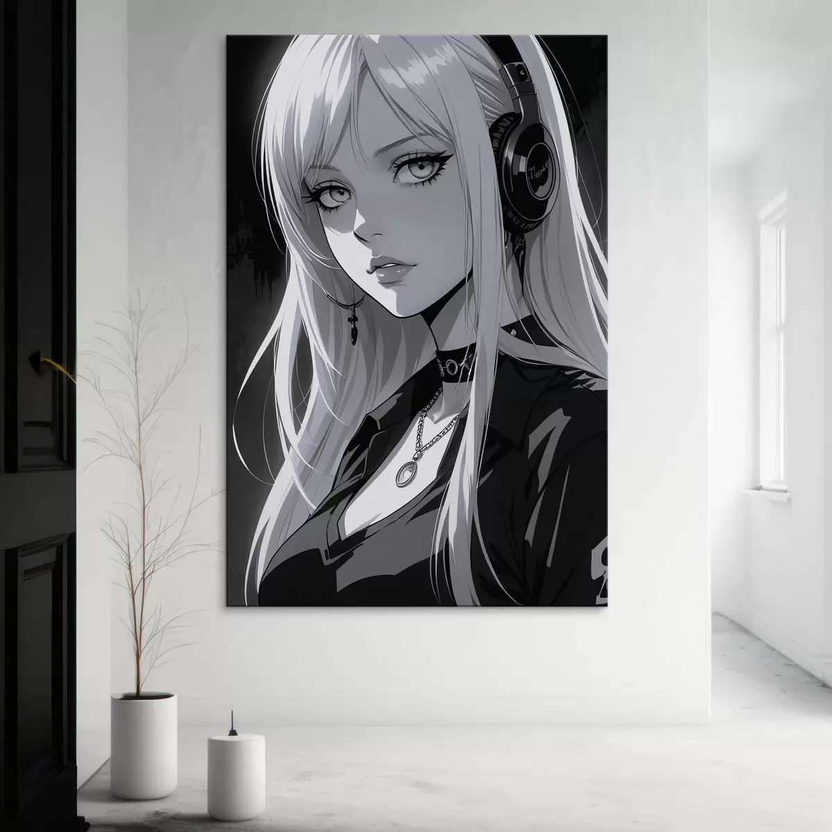 Tablouri Poster cu fată în căști s44102