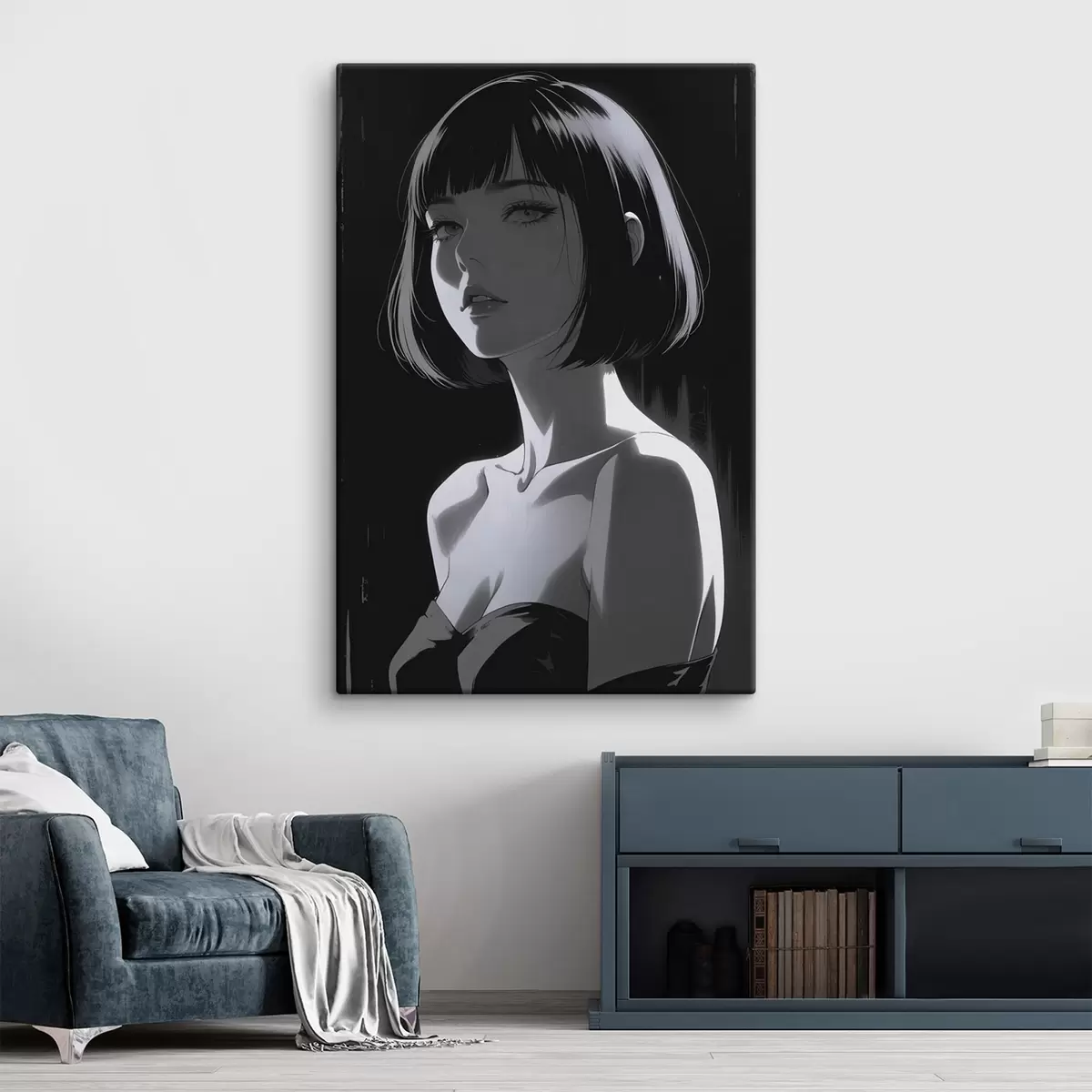 Tablouri Poster cu fata pe fundal negru s44103