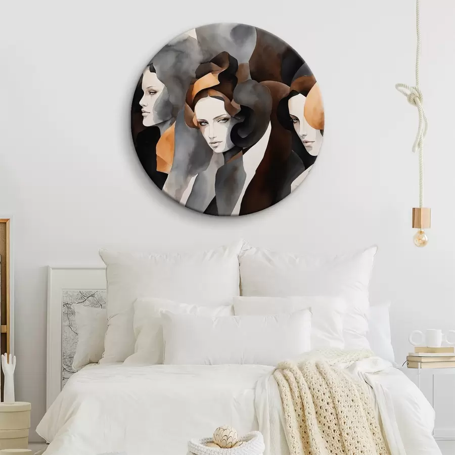 Tablouri Pictură abstractă cu fețe de femei r44060