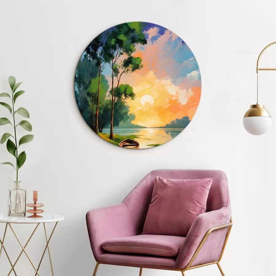 Tablouri Barcă lângă o insulă în stilul picturii acrilice r44065