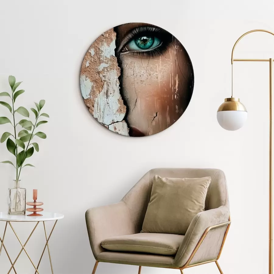 Tablouri Fața fetei în spatele zidului vechi r44069