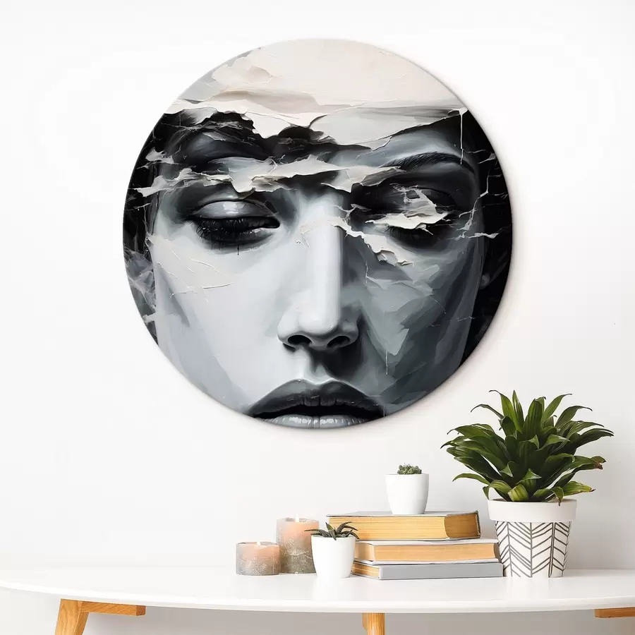 Tablouri Față abstractă de sex feminin în stilul picturii acrilice r44070