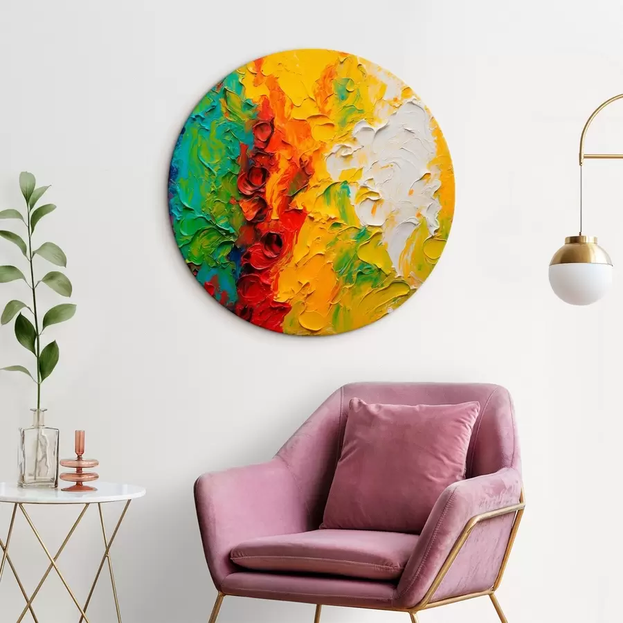 Tablouri Pictură abstractă în ulei cu culori curcubeu r44073