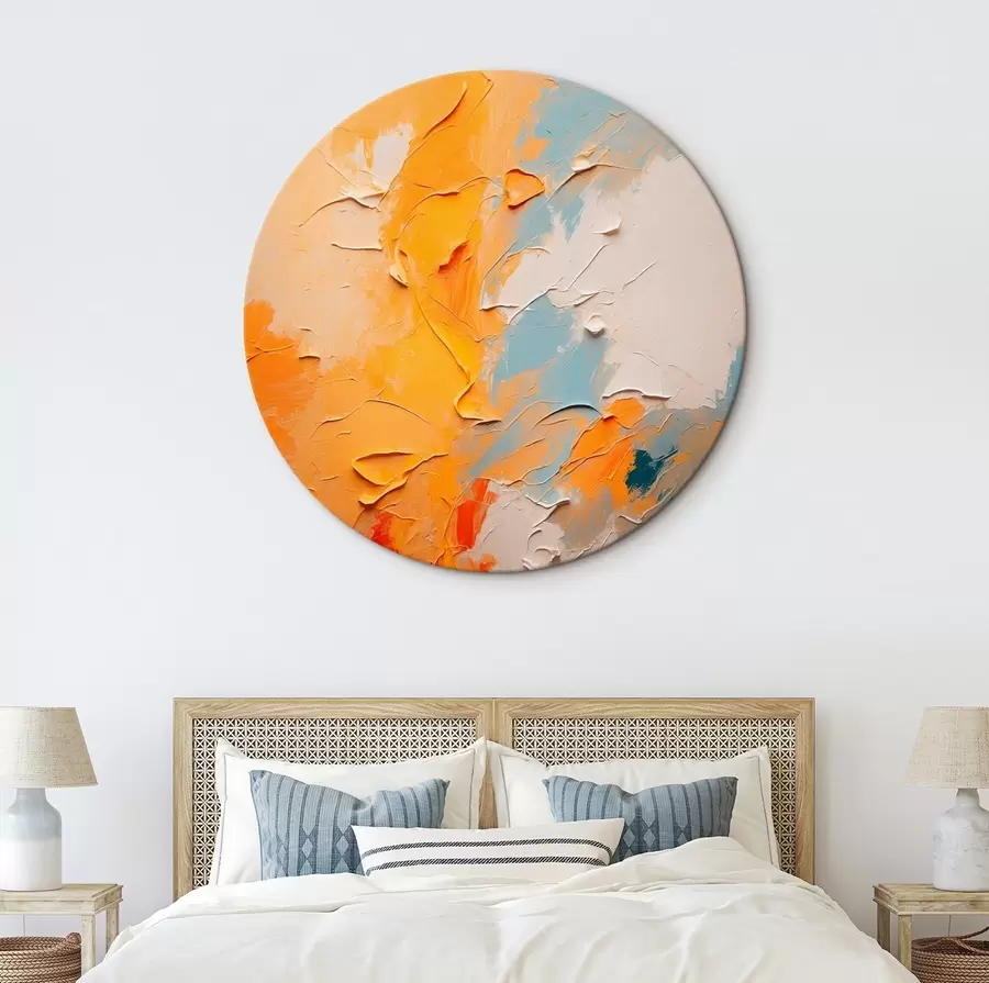 Tablouri Pictură abstractă în ulei cu culori galbene și albastre r44077