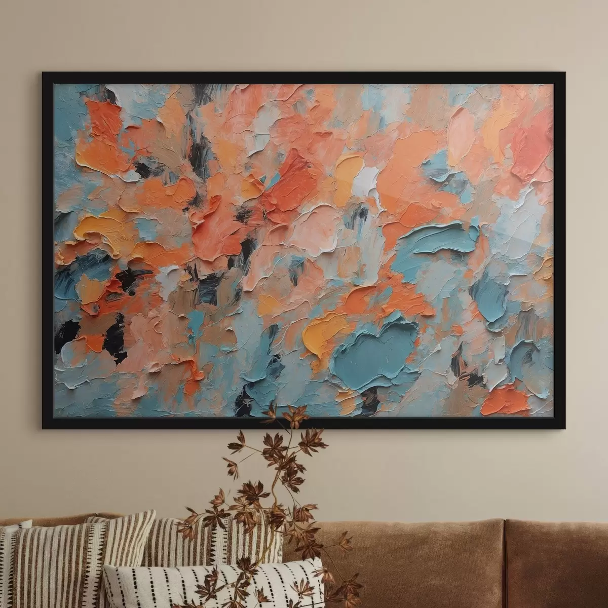 Poster Pictură abstractă în ulei cu culori diferite f44072